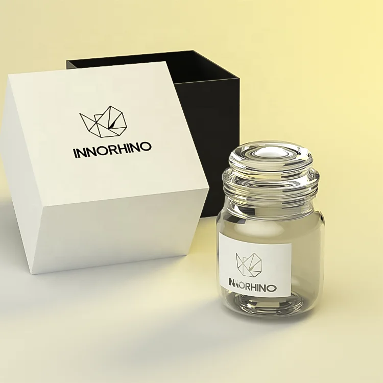 Colored Green Clear Candle Jars Glass Bottle Containers With Lids Box Custom Logos for Jam Honey Spread 1 2 4 5 6 8 Oz INNORHINO