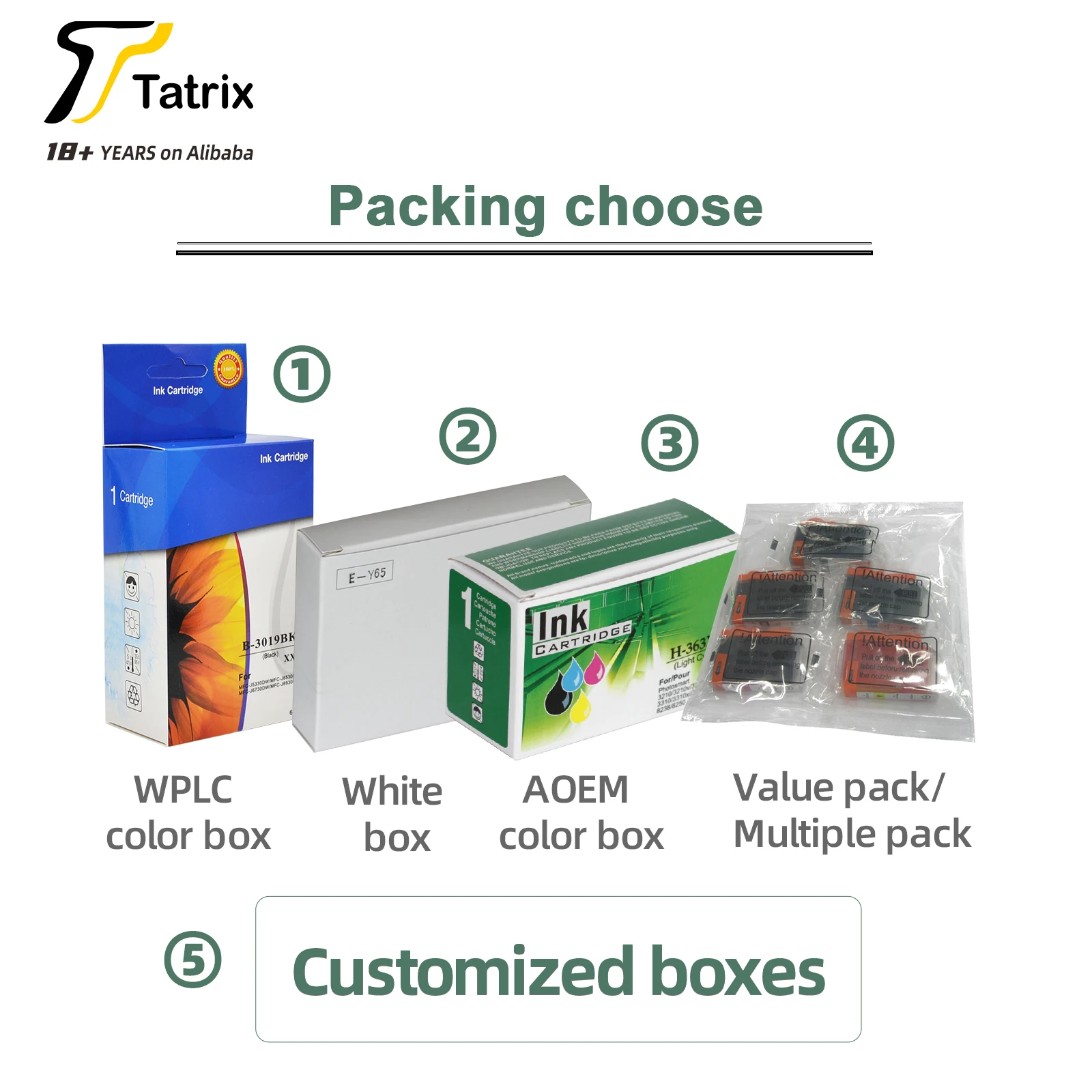 Tatrix 302XL remanufactured premium color inkjet ink cartridge for HP Deskjet printer 1110 3630