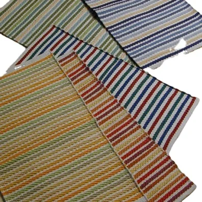 Striped Hand woven Cotton Yoga Rugs Indian Cotton washable rugs