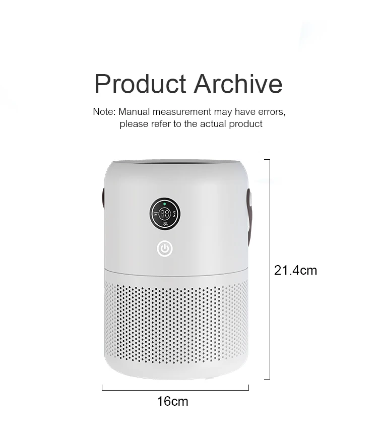 Kinscoter New Portable Negative Ion Air Cleaner UV Household  PM2.5 Purifier Air purifier With HEPA 12 Filter