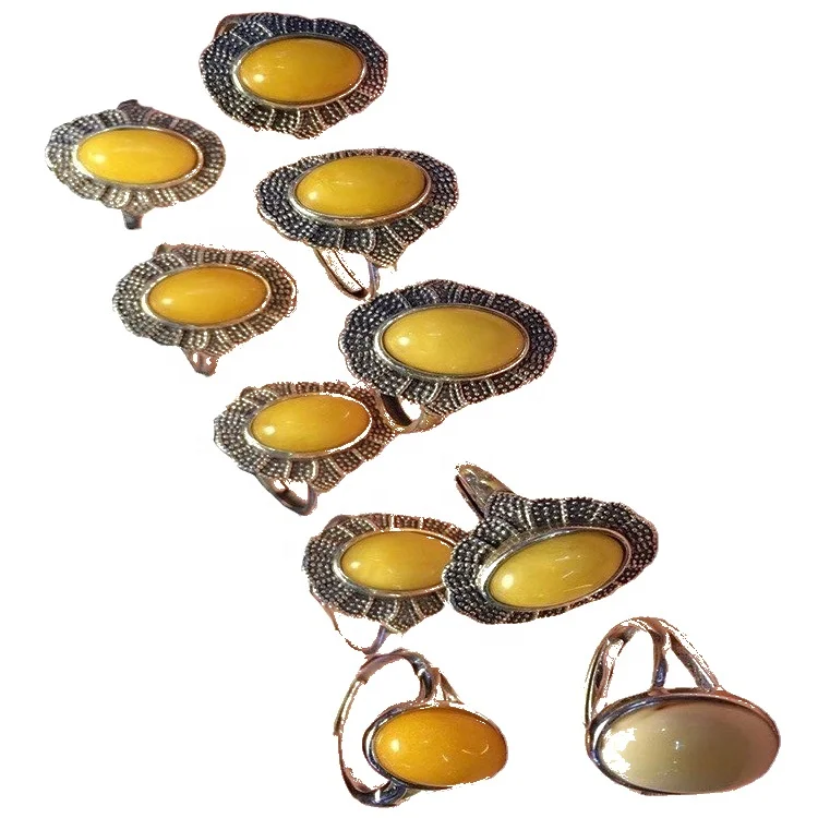 Genuine Natural Amber Ring Jewelry