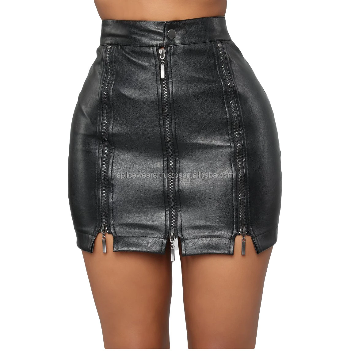 2022 Summer Multi Color Hot Sexy Lady Leather Skirt Factory Direct Shiny Mini Tight Skirt Women Wrap leather Skirt