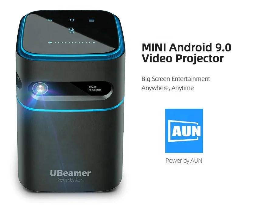 Мини-проектор AUN на Android 9 проектор Ubeamer 1 Pro 4K видеопроектор декодирует домашний кинотеатр лучевой для домашнего телефона 7000 мАч