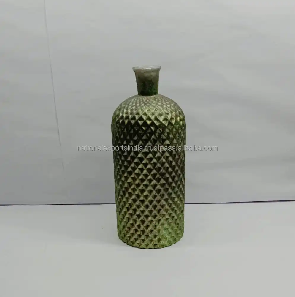  Тонкая нижняя большая и толстая шея маленькие кованые блестящие вазы глянцевого вида с никелевым покрытием