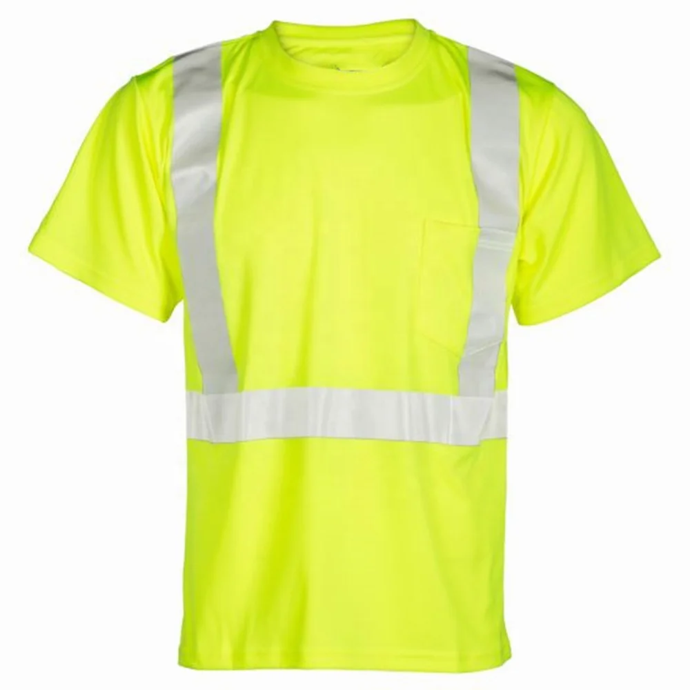 Polyester Custom High Visibility safety t shirt Orange Hi Viz T-shirt O Neck & Half Sleeve Less / Custom Design
