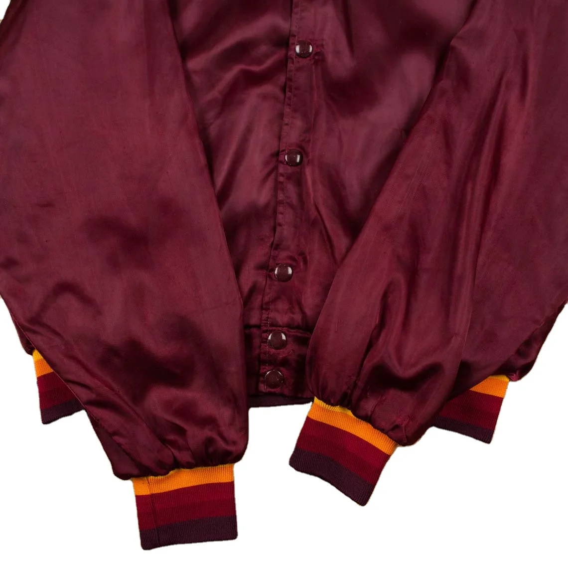 Red Satin Super Quality Baseball Jacket Sports Wear Letterman College Varsity Satin Bomber Jacket