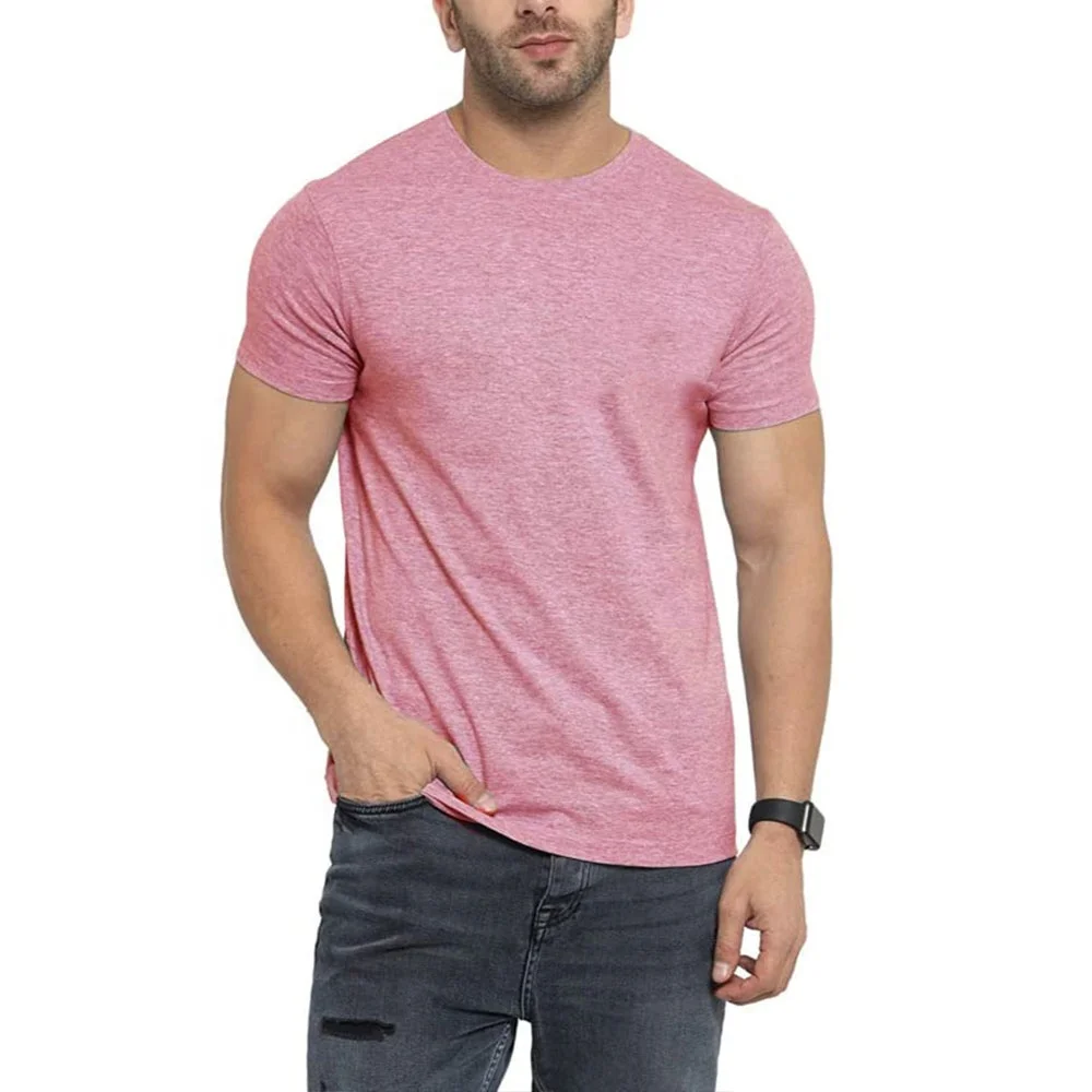Wholesale 95%Cotton 5%Spandex Short Sleeve Good Quality Slim Fit Black Blank T Shirt Mens With Custom Logo