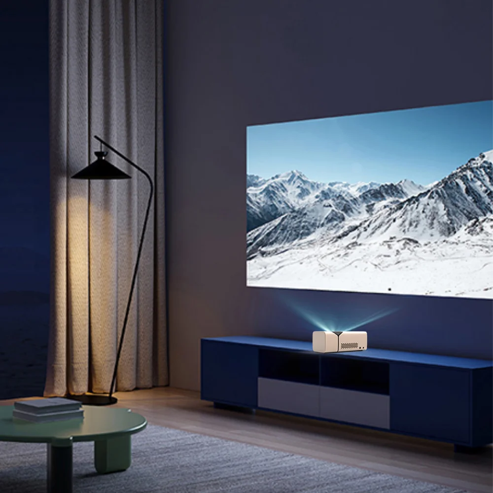 Ultra Short Throw Projector 350 ANSI Lumen support 4K TV with Android TV with WiFi and Bluetooth for Home Theater