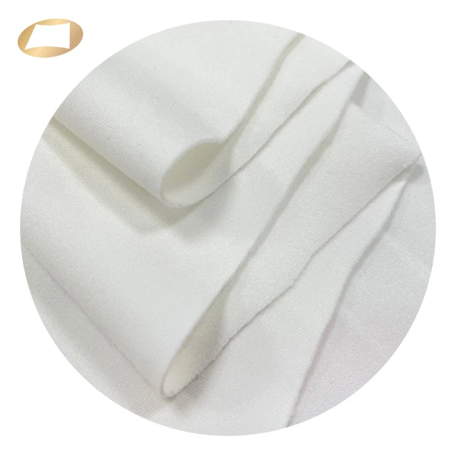 Smooth hand feel 89 nylon 11 spandex peach moss double jersey fabric