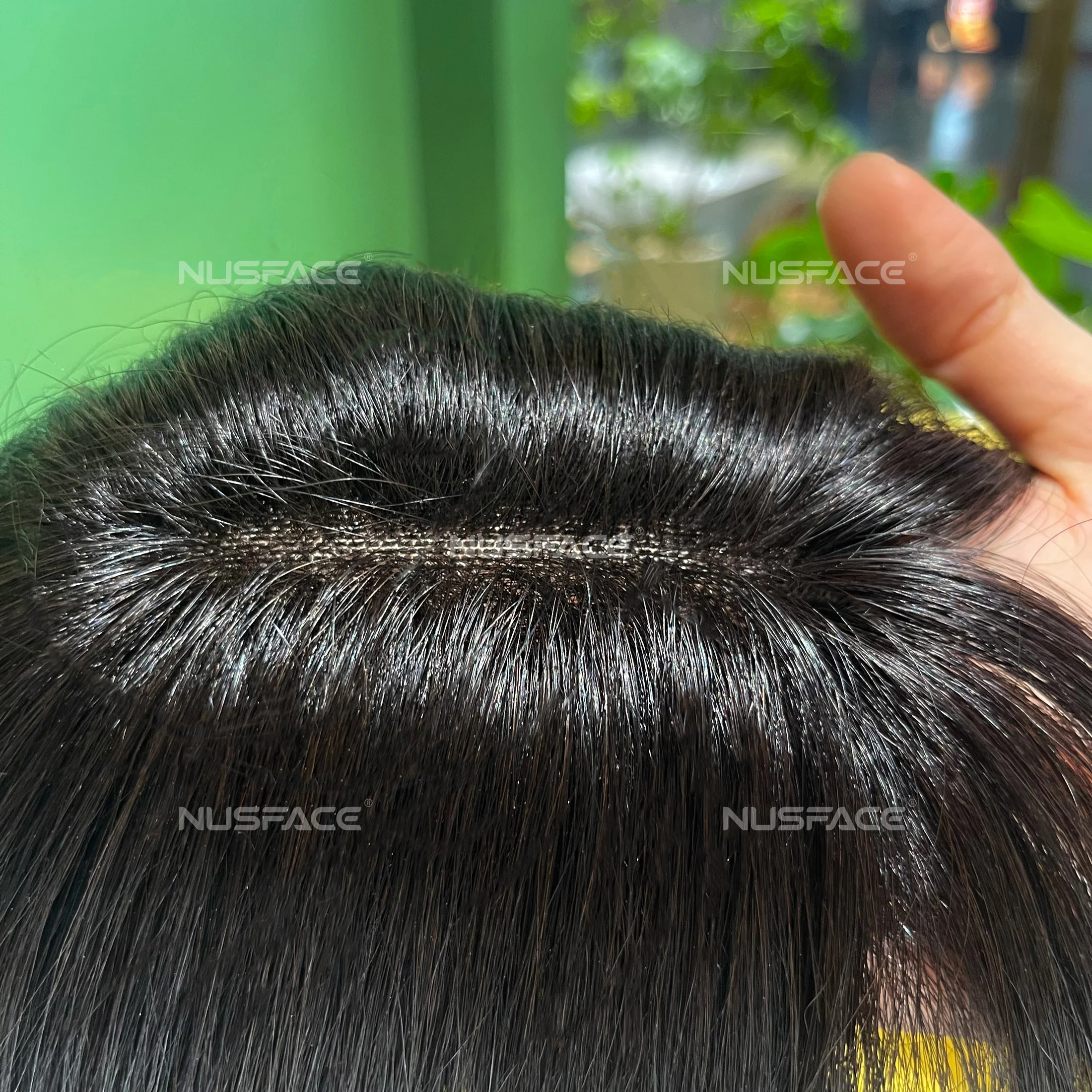 Womens Toupee Skin Human Hair Topper China Virgin Natural with 3d Air Bangs for Women Silk Base Closure Straight 25cm Acceptale