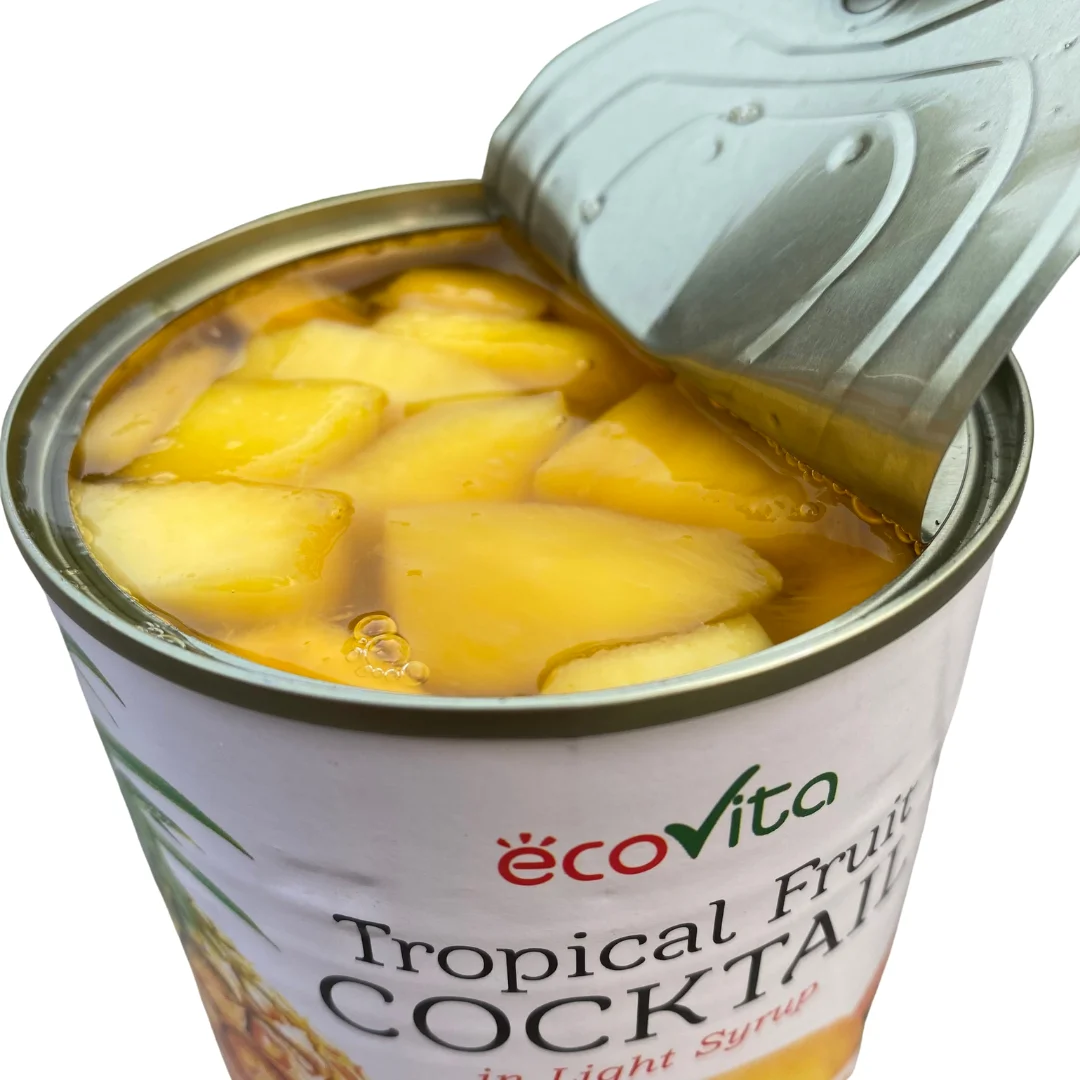 TOP SALE Competitive Price Made in Vietnam ECOVITA Canned Fruit Cocktail Syrup - Mixed Pineapple Mango 580ml