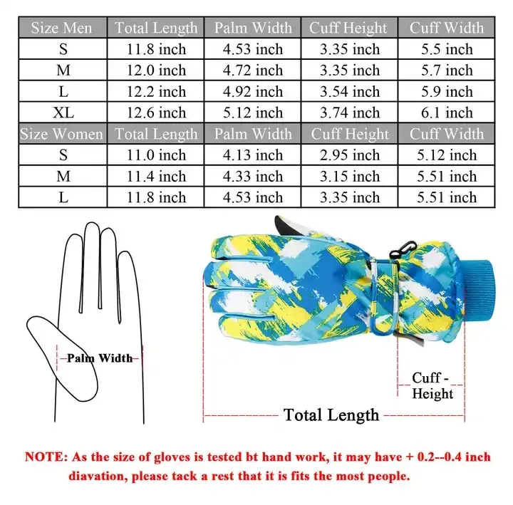 Canadian Fashion Children Ski Gloves Winter Outdoor Snow Ridding Hiking Printing Kids Ski Gloves