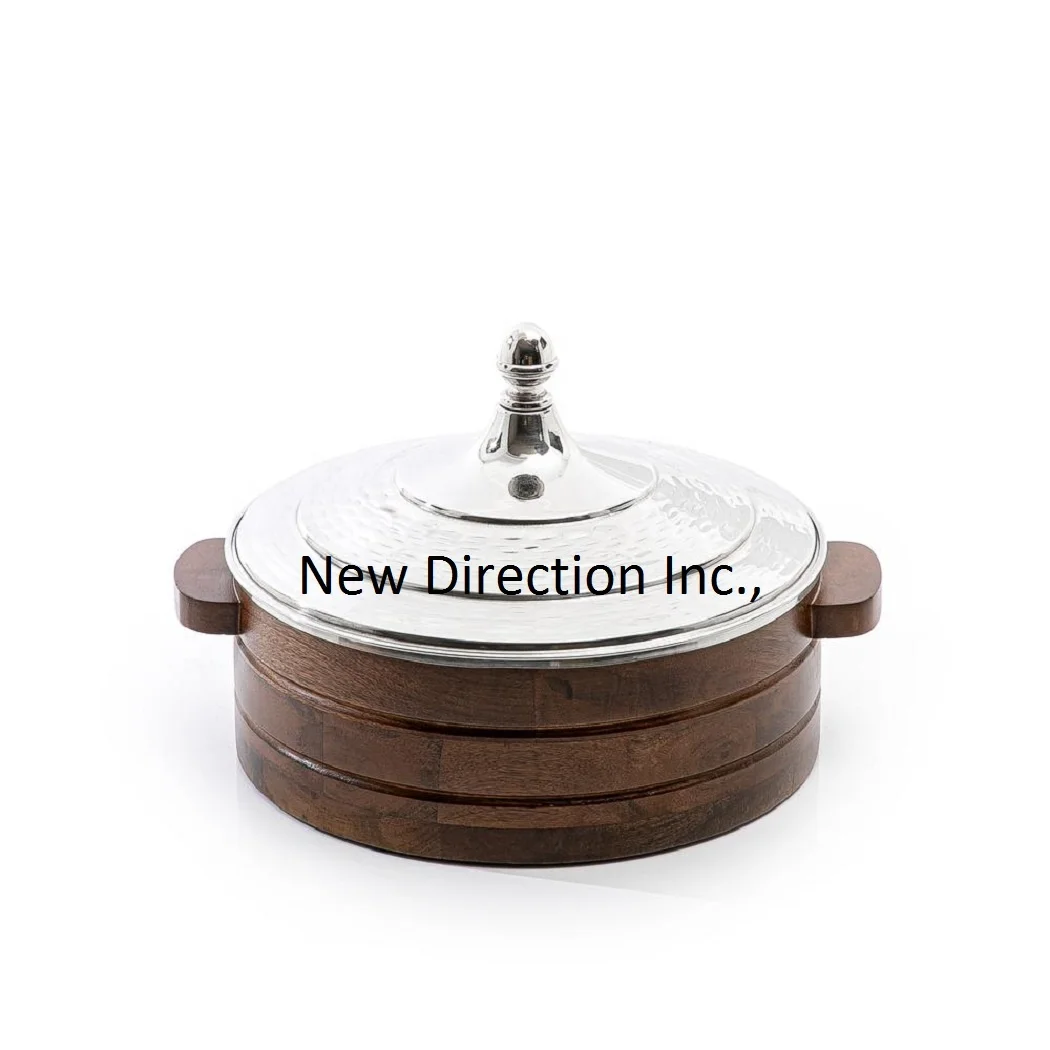 Глянцевая позолоченная Изолированная кастрюля из нержавеющей стали Сервировочная для обеденного стола подогреватель пищи в виде