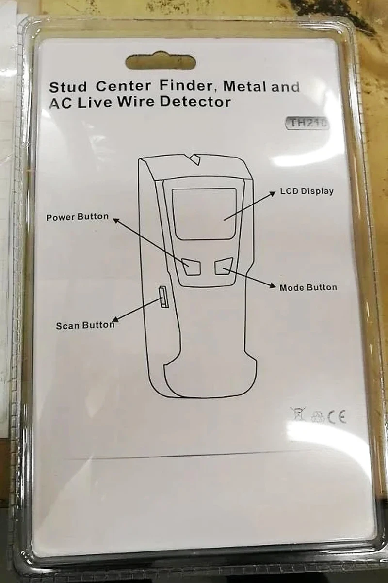Handheld 3 in 1 Wall Scanner Wooden Center Stud Finder locator Metal Detector Th210 Metal AC live wire detector