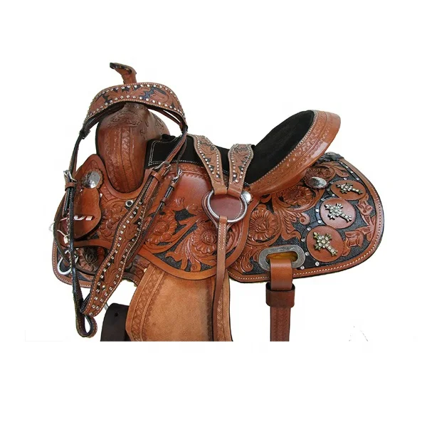 Hand Carved Western Saddle Suede Leather Seat