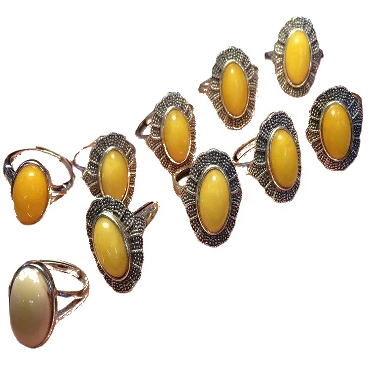 Genuine Natural Amber Ring Jewelry
