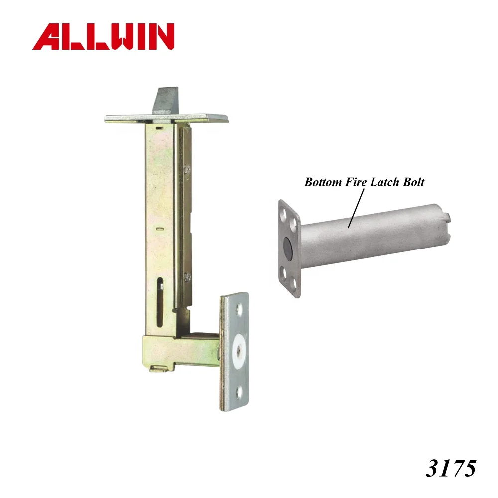 UL Listed Automatic Flush Bolt for Hotel Modern Design Style Stainless Steel and Brass with Bottom Fire Latch for Door Use