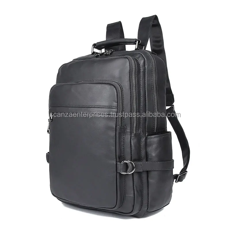 Bagpack School Black Travel School Kids Leather Backpack Women Travel Backpack Real Cow Leather Cotton Fabric Canvas PK Fashion