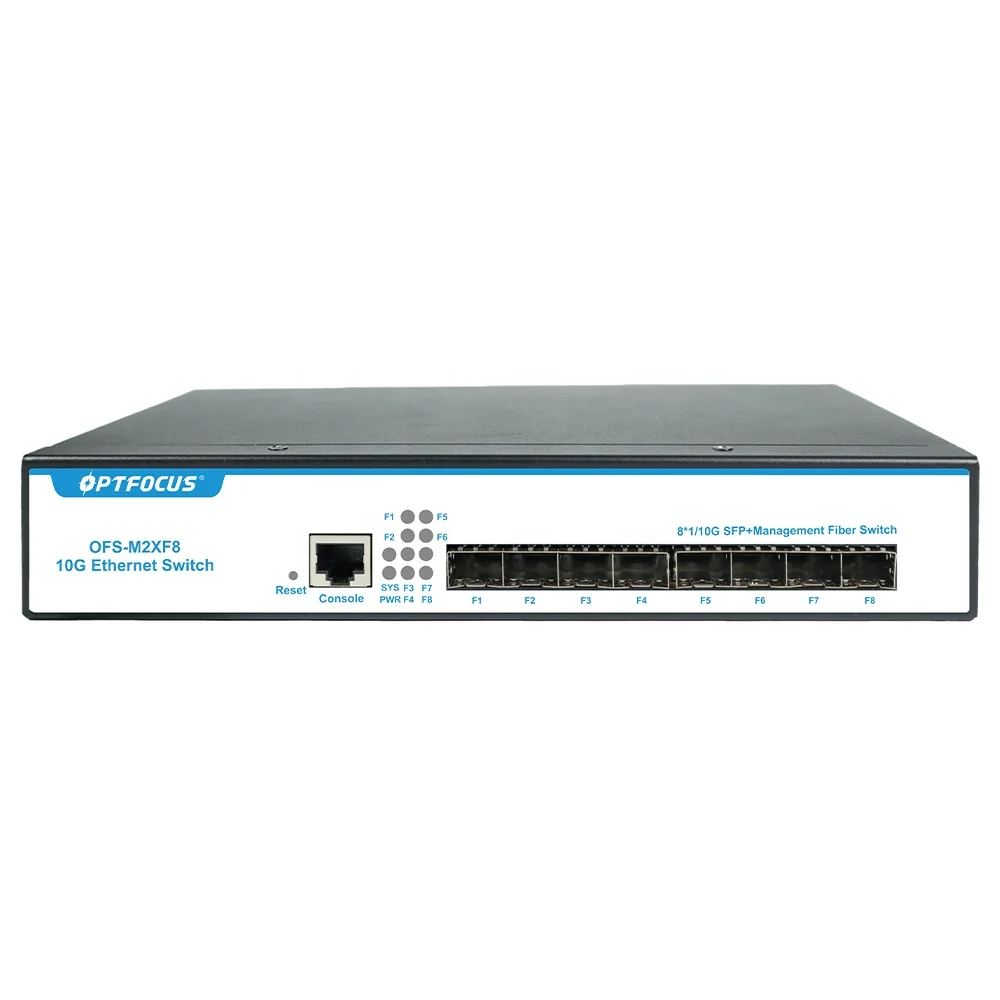 Оптоволоконное оборудование 8 портов Gigabit/10G Uplink SFP + портовые волоконные переключатели интеллектуальная сеть L2/L3 управляемый коммутатор