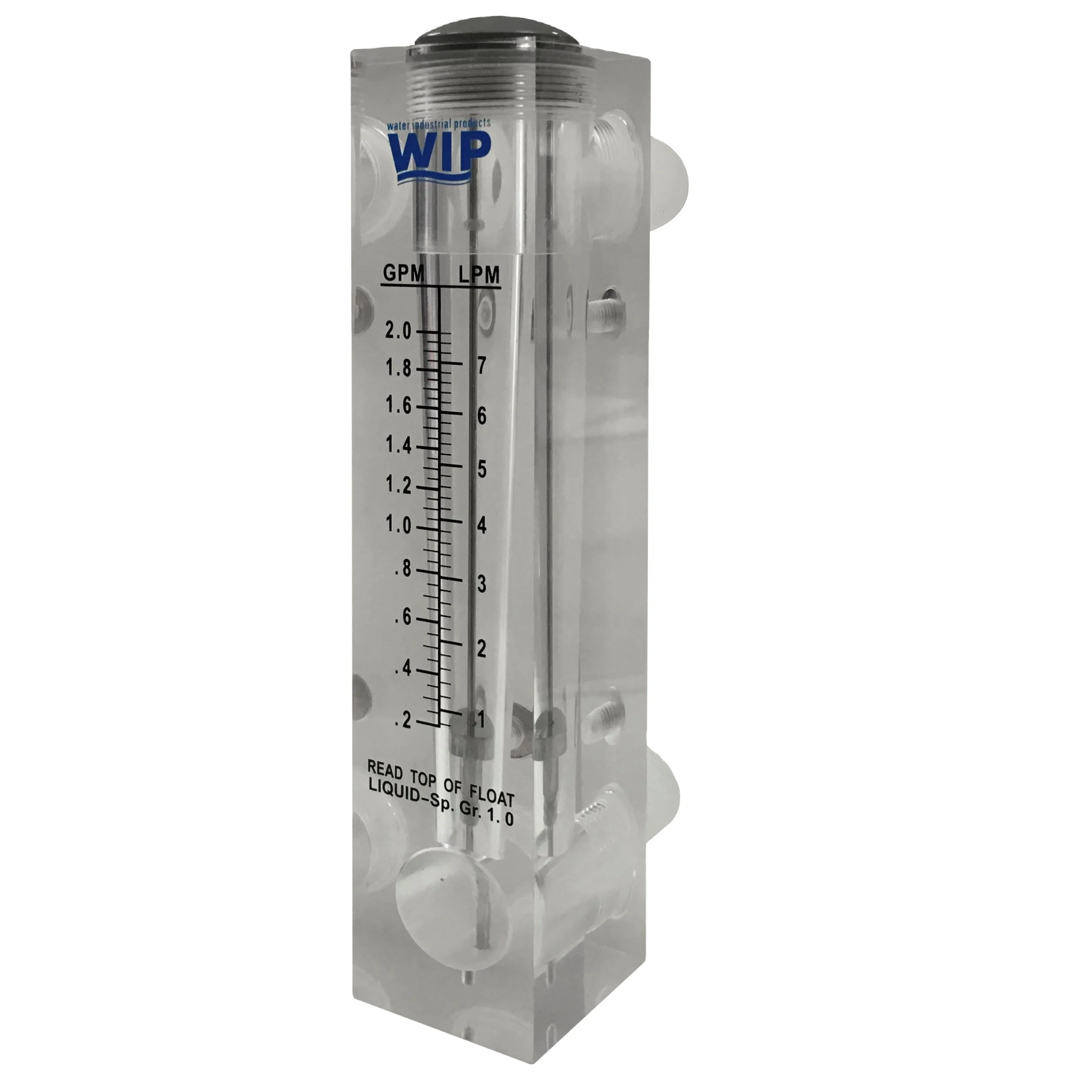 Acrylic flow meter from 220L/h to 2.220L/h 1GPM to 10GPM - 4LPM to 38LPM