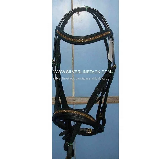 Leather Patent Bridle with Big Bling Brow Band