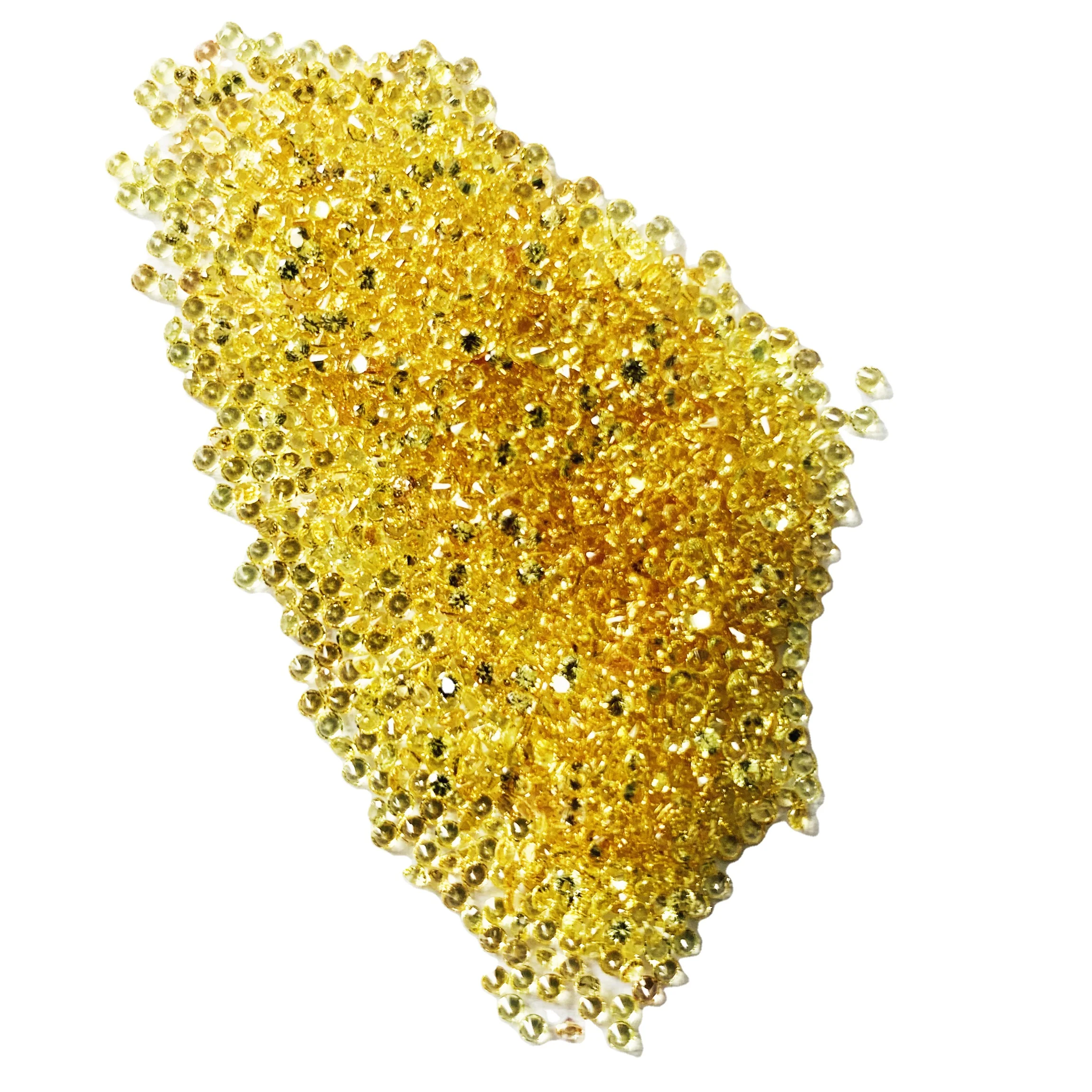 1mm Natural Yellow Sapphire Round Diamond Cut Faceted Cut Gemstone Wholesale Price Natural AAA Top Quality Gemstone Vivaaz Gems