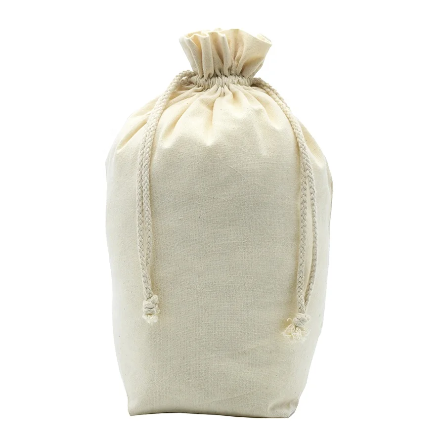 Cotton Canvas Dust Bag 100% Cotton Fabric Eco Friendly Recyclable Custom Size Promotional Packaging Drawstring Bag Print Accept