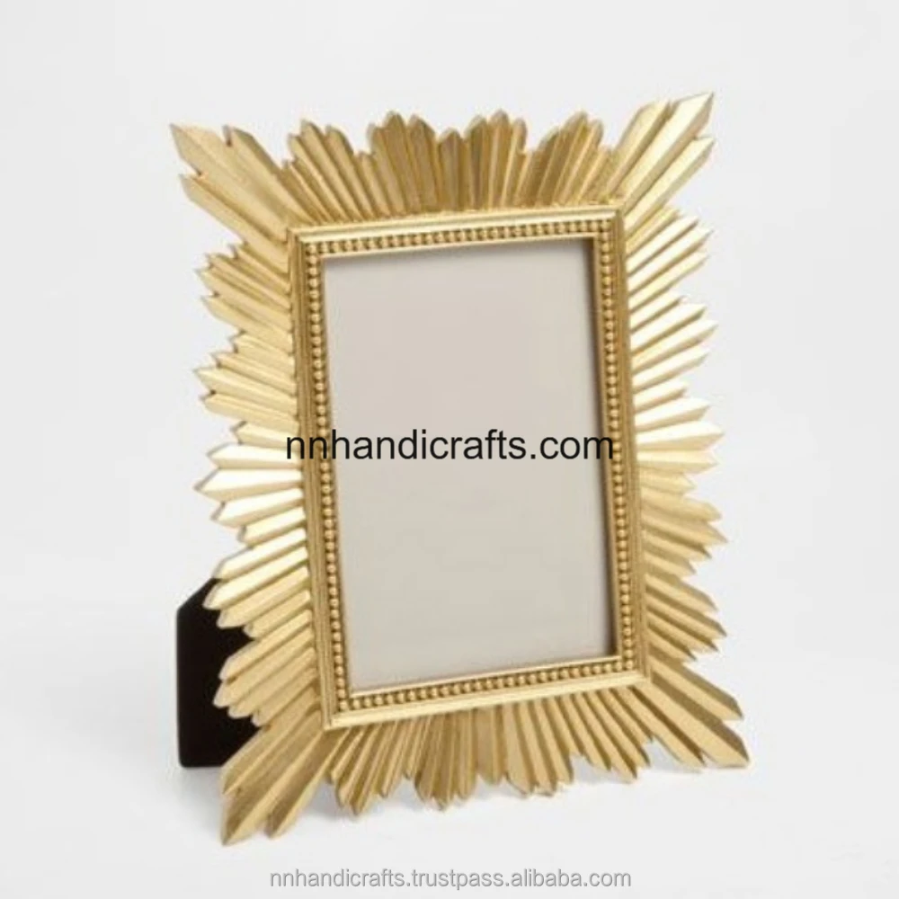 High Quality Aluminium Metal Nickel Plated Rectangular Embosed Floral Design Photo Frame Poster Frames Document Frames Clip Phot
