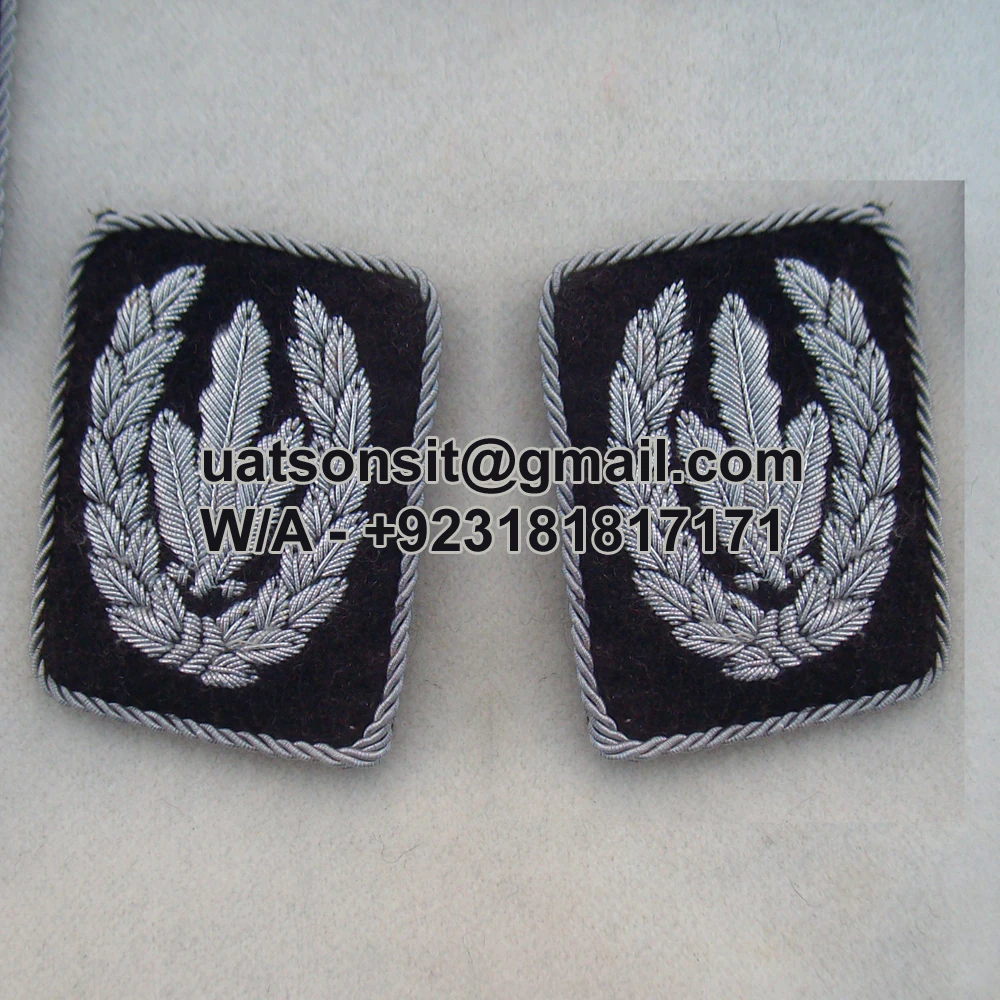 WHOLESALE FOUR SEASONS ADJUSTABLE GERMAN BLACK WOOL UNIFORMS COLLAR TABS TWILL FABRIC PATCHES