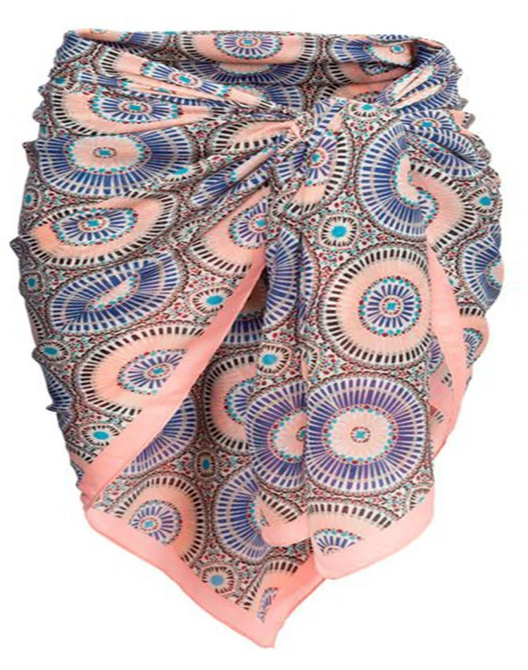 Sarongs wholesale 2022 new arrival chiffon beach cover up sarong beachwear pareo floral printed Sarong swimwear Beachwear