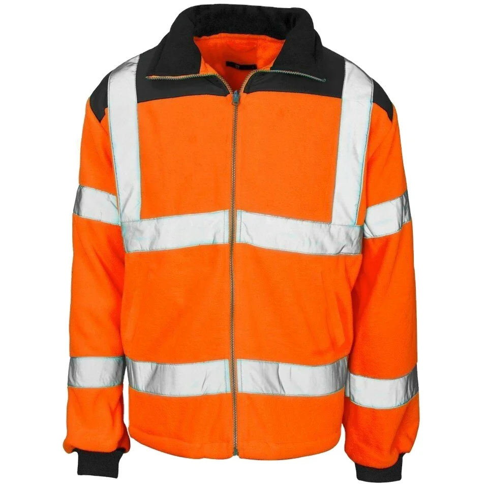 OEM Hi Vis Orange Thermal Safety Bomber Jacket Workwear Clothes Safety Jacket Work Wear With Reflective Tapes Working Clothing