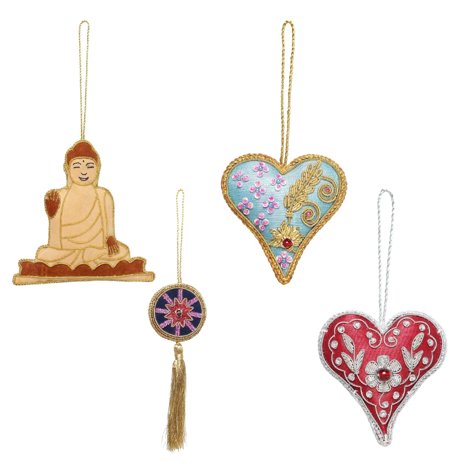 Handmade Embroidered Beaded Velvet satin Christmas Decorations Lama Santa  Socks   Flying All Customized Shapes  Wholesale