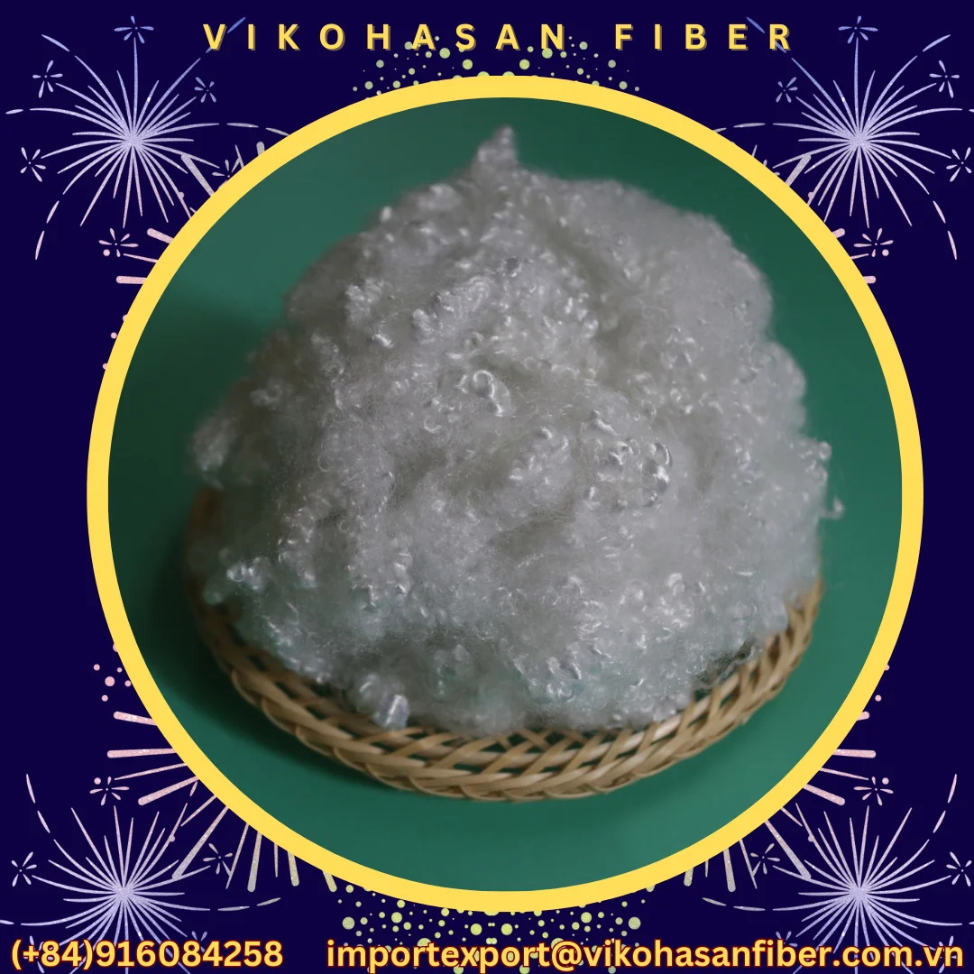 High Quality 3D HCS 100% Polyester Fiber A Grade Vikohasan Manufacturer and synthetic fiber and GRS Recycled Polyester Fiber