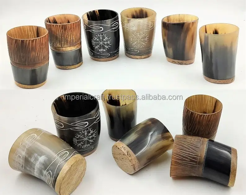 hot selling buffalo horn cup new simple vodka shot cup beer mug viking horn cups glass