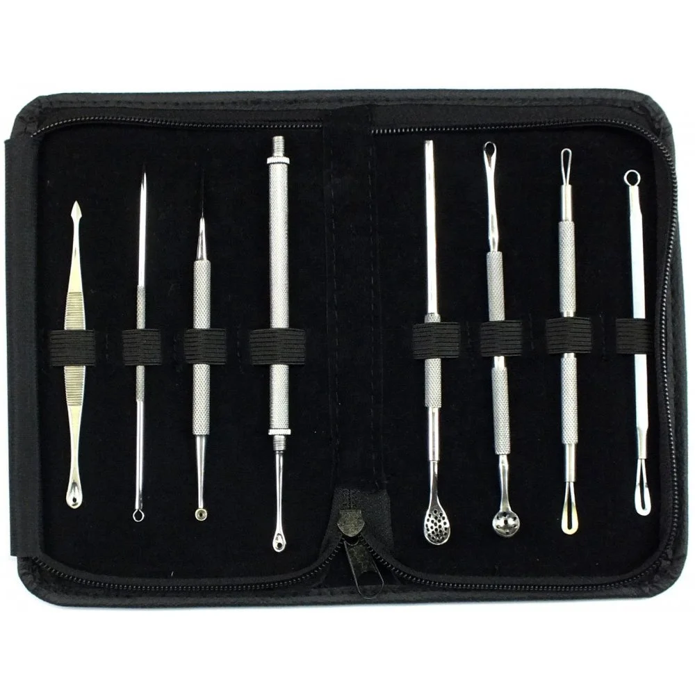 Натуральный экологически устойчивый набор для удаления черных точек косметическое оборудование лица индивидуальная упаковка удобная ручка экстрактор прыщей