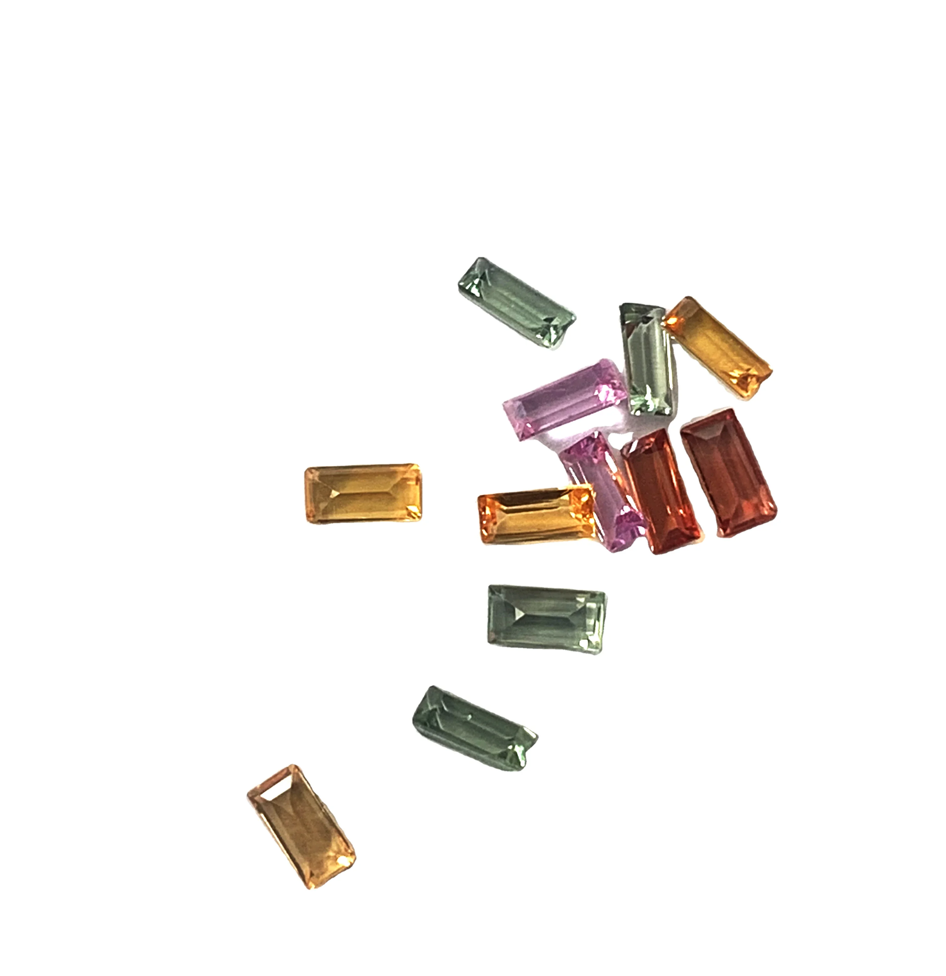 Multi Sapphire Baguette Faceted Gemstone Wholesale Price Bangkok Natural Exclusive 2.5X5mm Jewelry Making Stone AAA Sapphire TZ