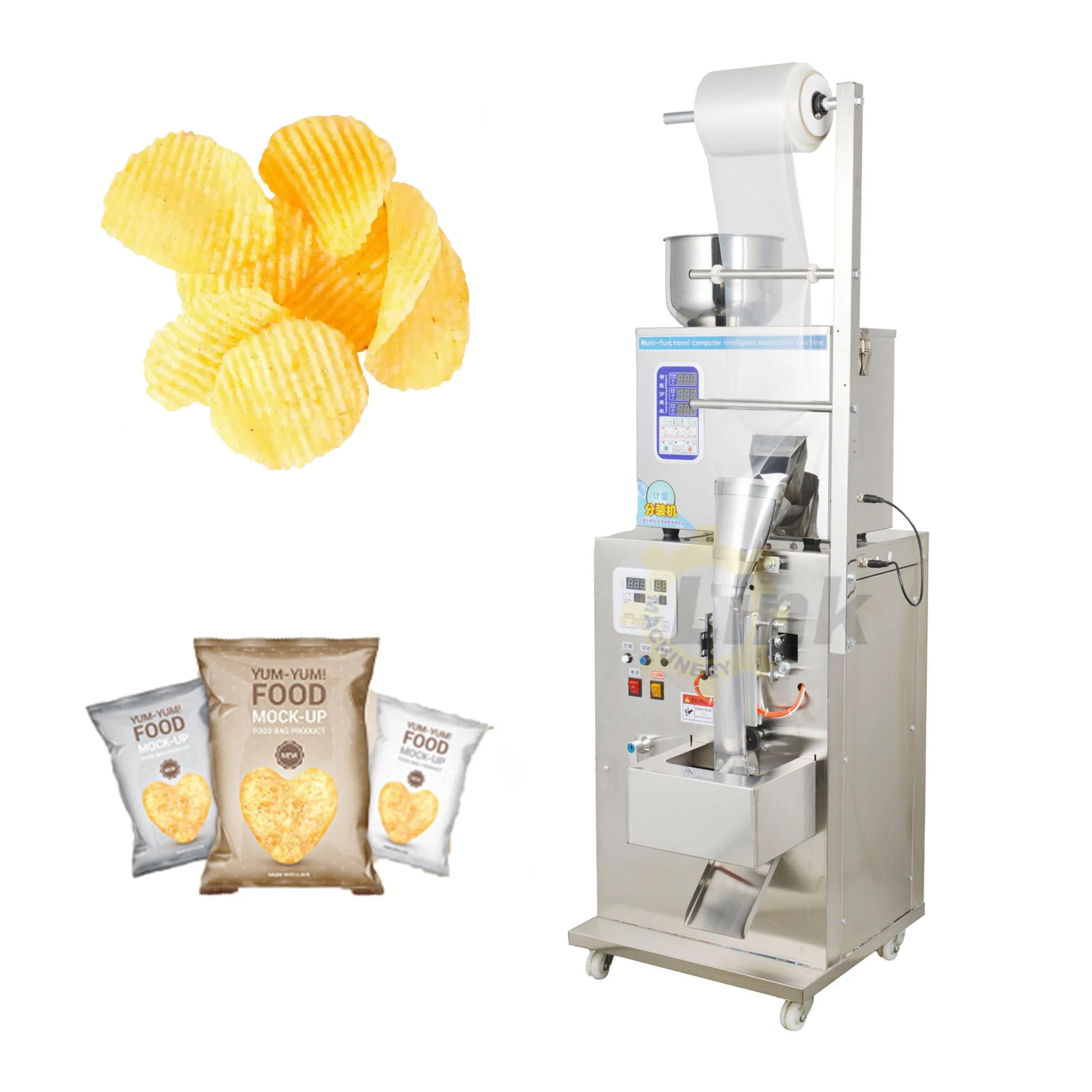 Fully Automatic Multi-Functional High-Speed Chocolate Rice Snacks Tea Popcorn Potato Chips Packaging Machine