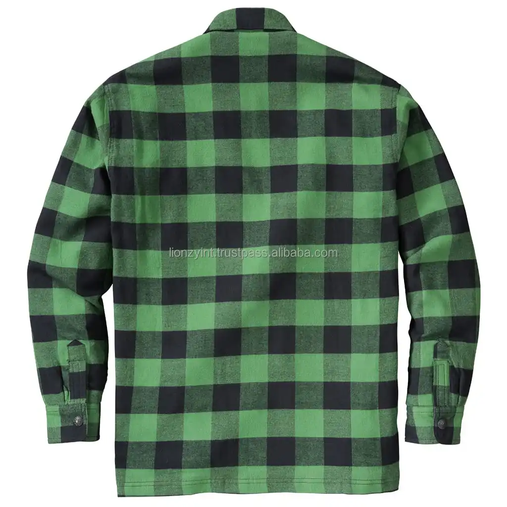 Motorcycle Street Racing Boys Green Shirt Fully Lined Cotton Fabric Flannel Shirt Fire And Cut Resistance With CE Padding