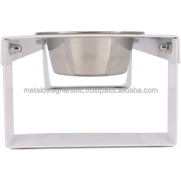 Elevated Dog Bowls for Small Dogs Foldable Metal Shelf Raised Dog Bow Standing Feeder 2 Stainless Steel Bowls and Non-Slip feet