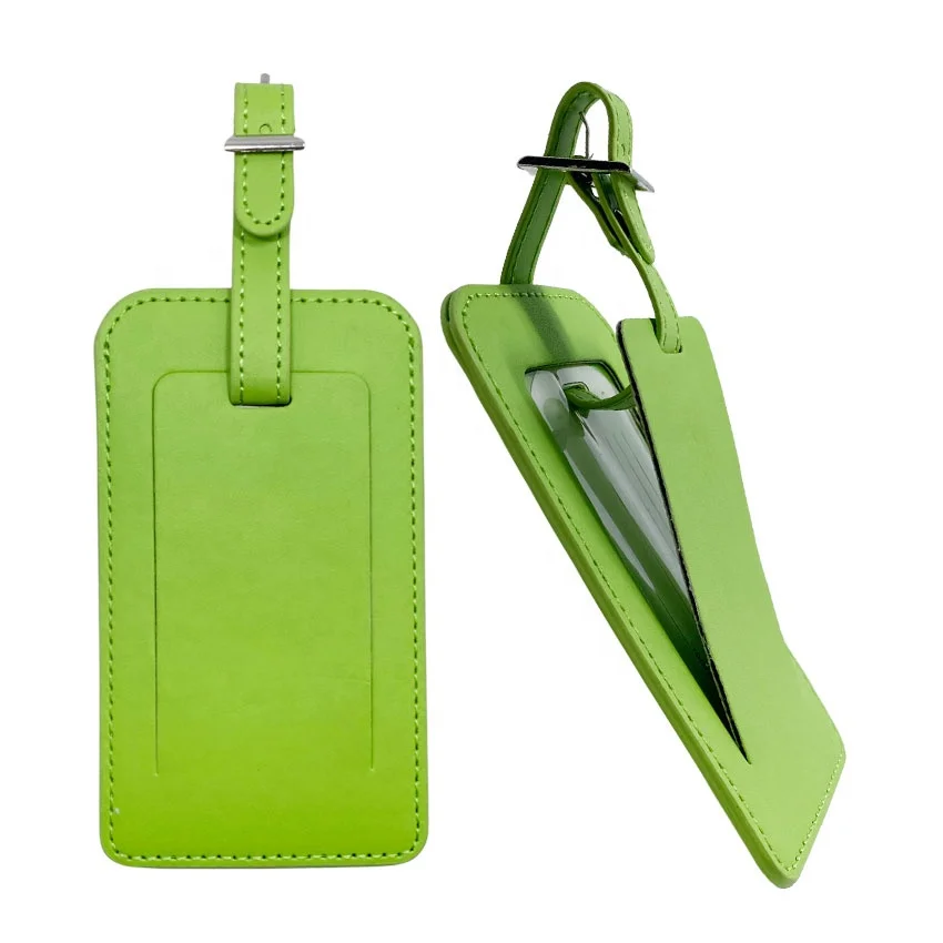 custom debossed logo travel agency souvenir giveaway leather luggage tags