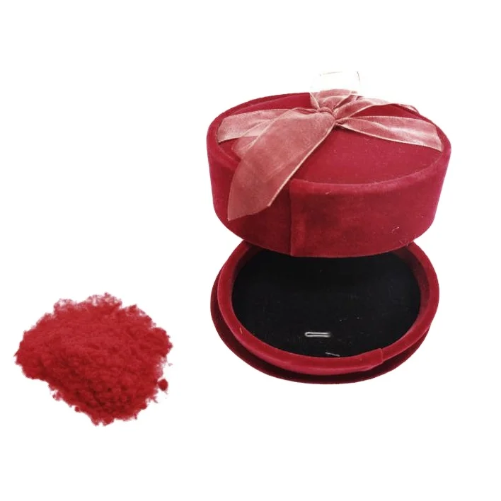 Custom Order 0.6mm 1.5D Red Color Polyamide Flock Fiber Nylon Fiber EGP-0389 Customizable