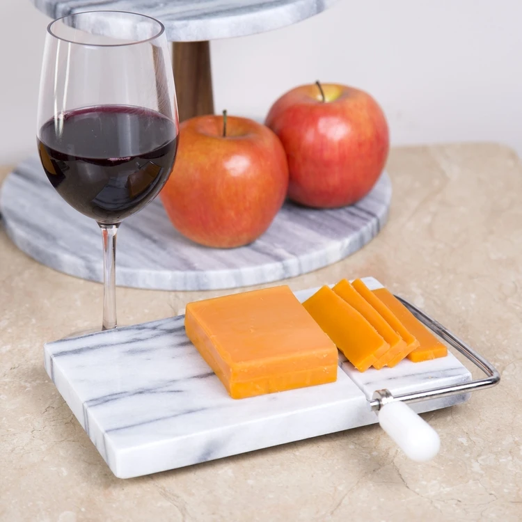 Natural White Marble Cheese Board Slicer