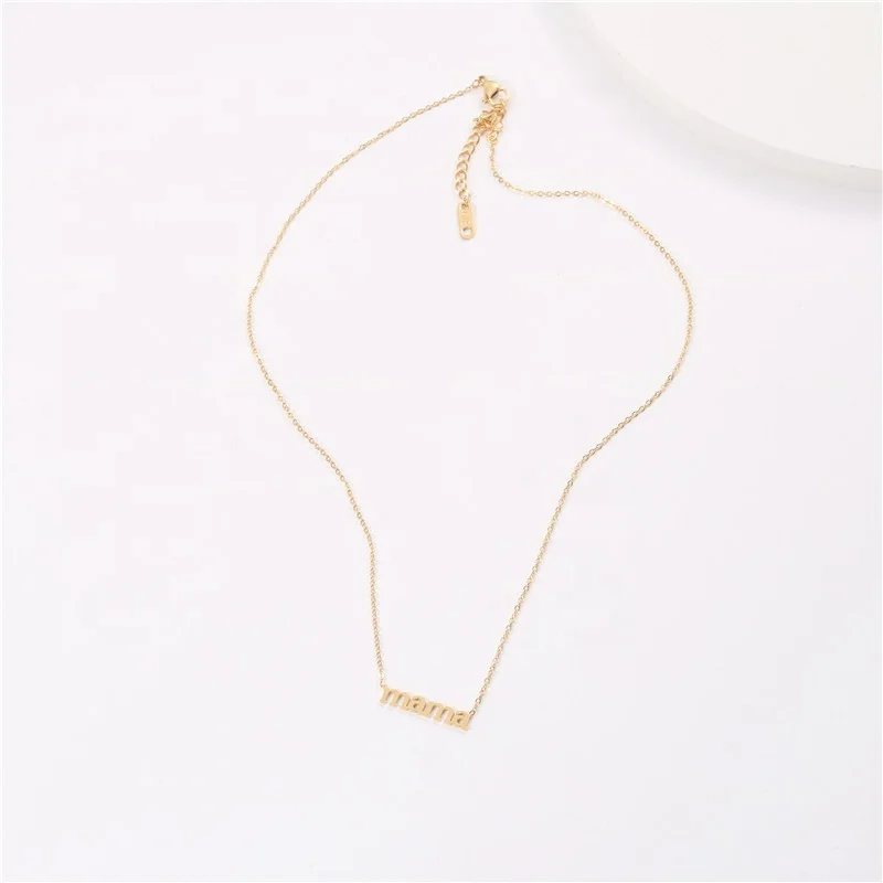 Jewelry 18K Gold Plated Stainless Steel Mama Necklace Pendant Necklace Wholesale Gift