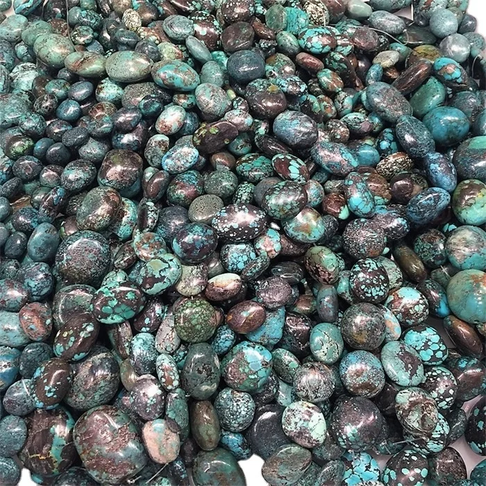 Natural Turquoise stone jewelry Smooth Dark Blue Turquoise Oval Beads Strand Turquoise