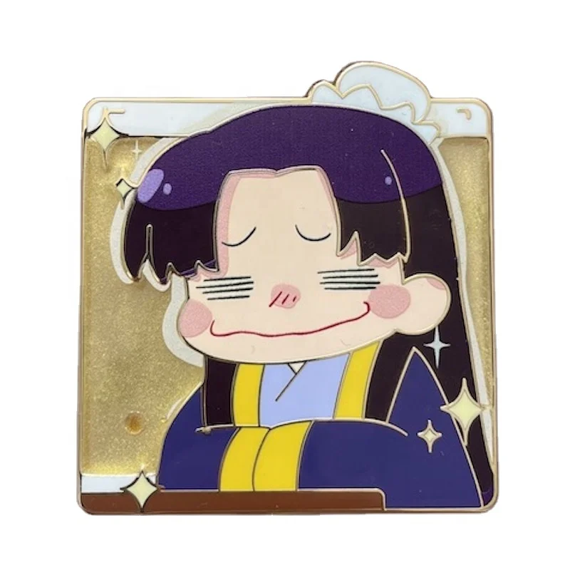 Kunshan pin factory Custom enamel pin badge with stained glass effects high quality aurora powder custom hard soft enamel pins