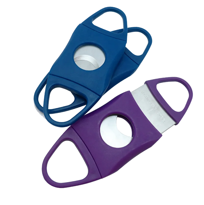 Hot Selling Good Quality Plastic Double Blades Double Grips Cigar Cutter