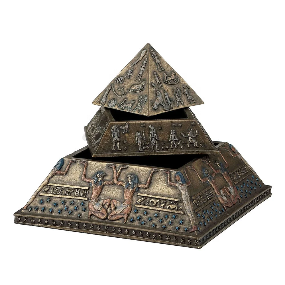 VERONESE DESIGN-египетская пирамида двухъярусная коробка-холодная бронзовая отделка