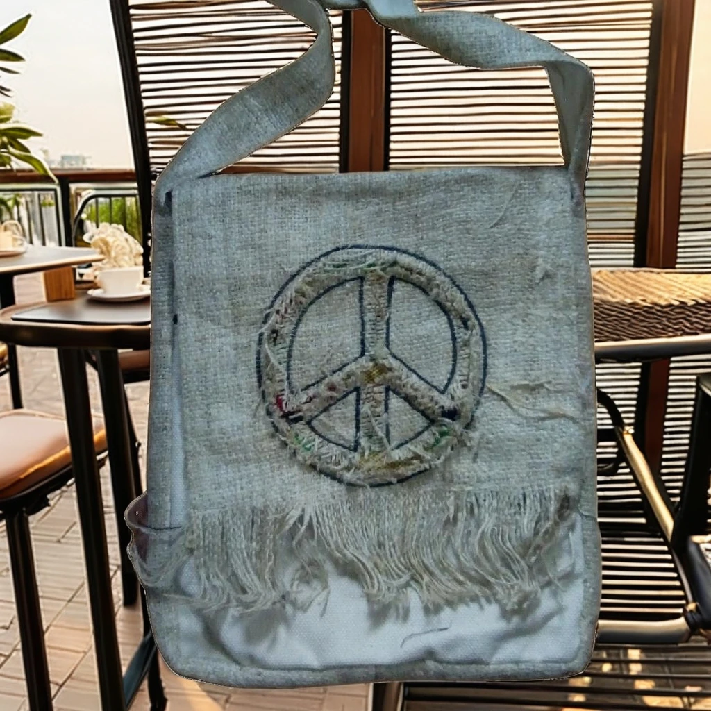 Fashionable Summer Ladies Hemp Shoulder Bags Single Strap Portable Cotton Lining String Closure Cute Animal Flower Cartoon