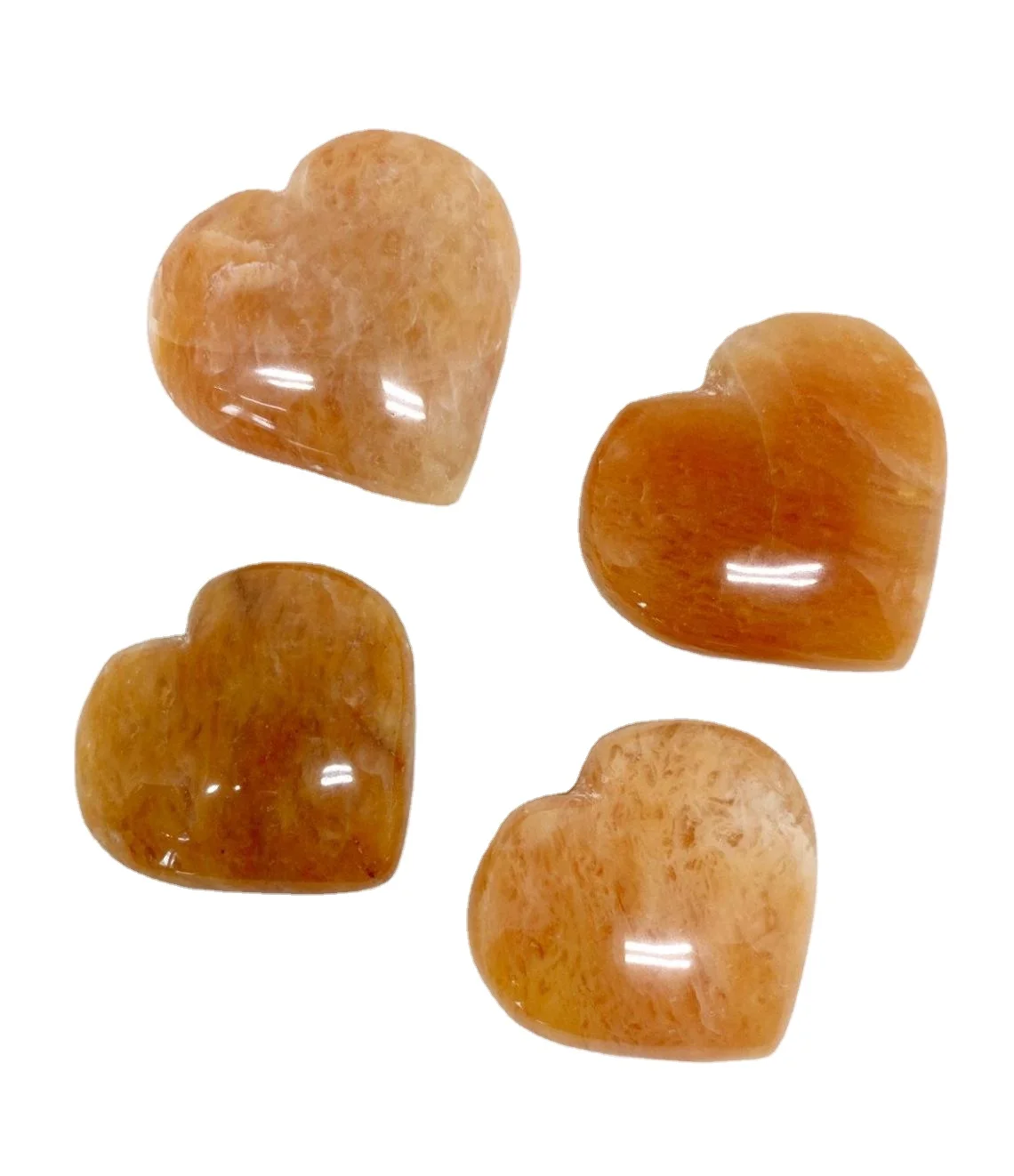 Wholesale NATURAL Gemstone GOLDEN QUARTZ HEALING Crystal PUFFY HEART
