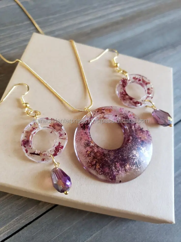 Resin Epoxy Trendy Design Party Accessories Fashion Jewelry Necklaces Set for Women Available at made in india Price